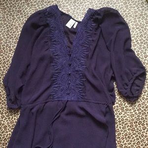 Sheer purple tunic